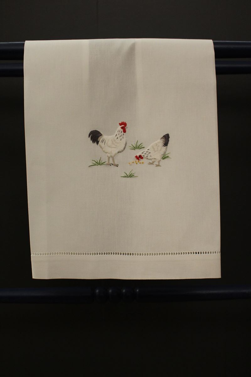 Handdoek Kippen wit