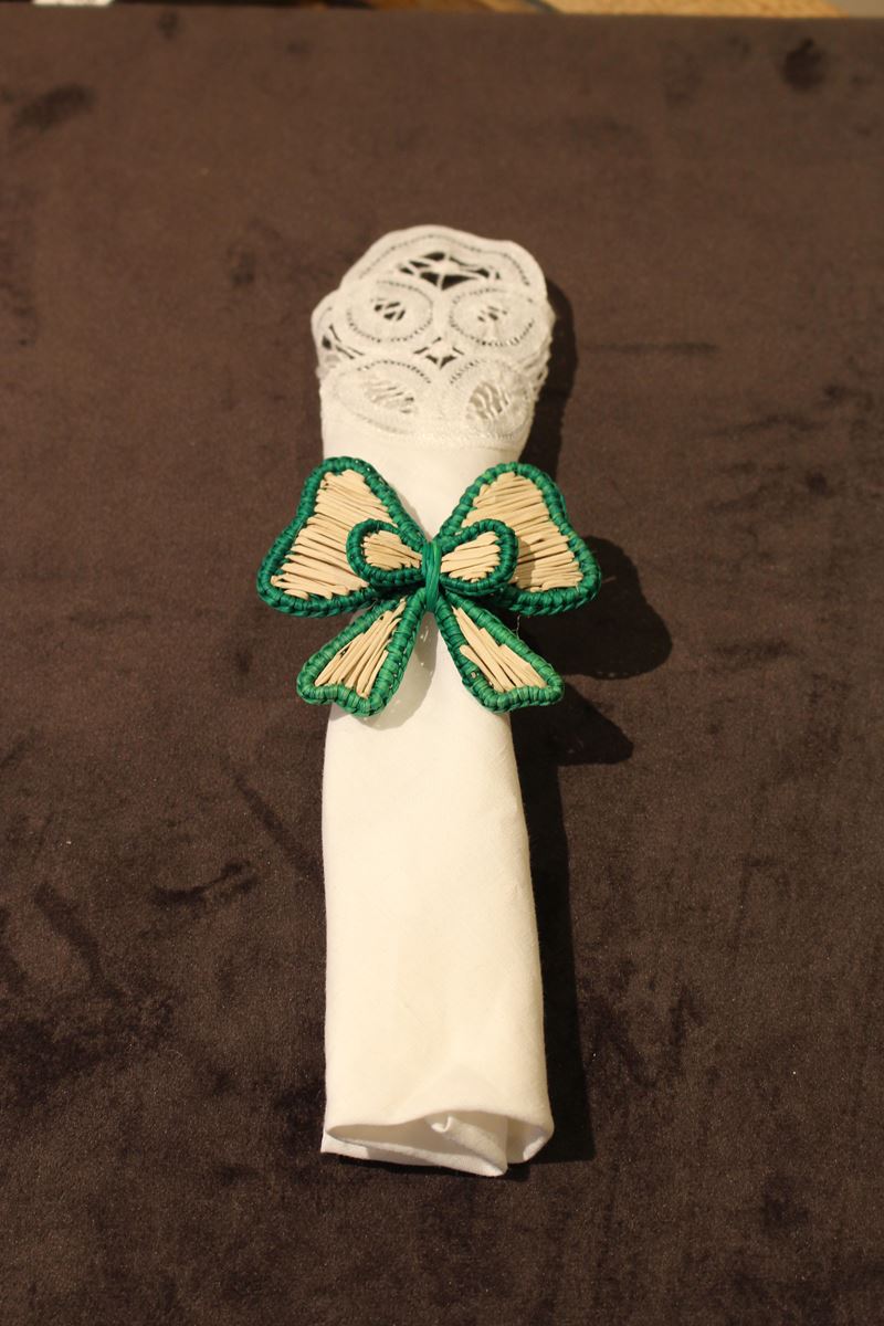 Napkin ring bow green