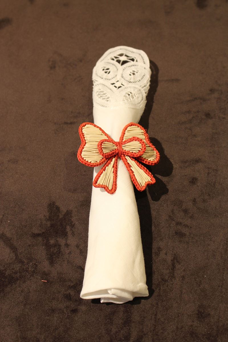 Napkin ring bow red