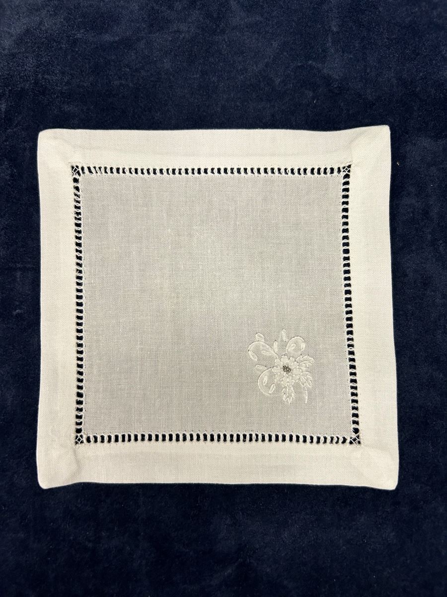 Cocktailservet witte bloem